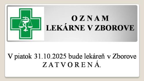 oznam lekárne