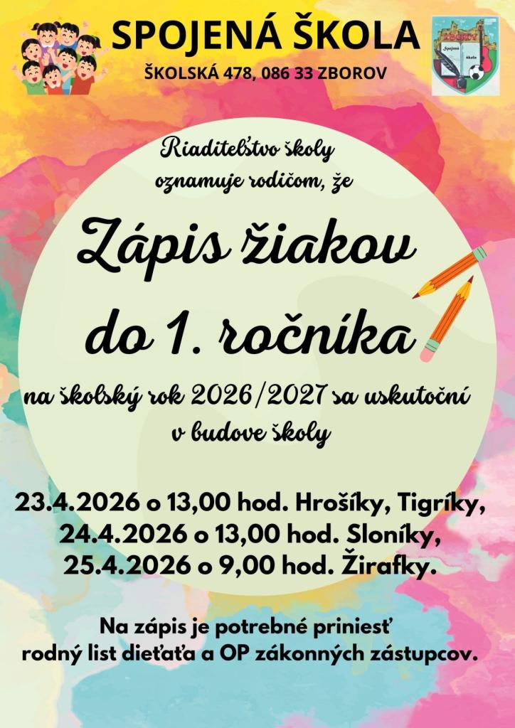 Zápis žiakov do 1. ročníka