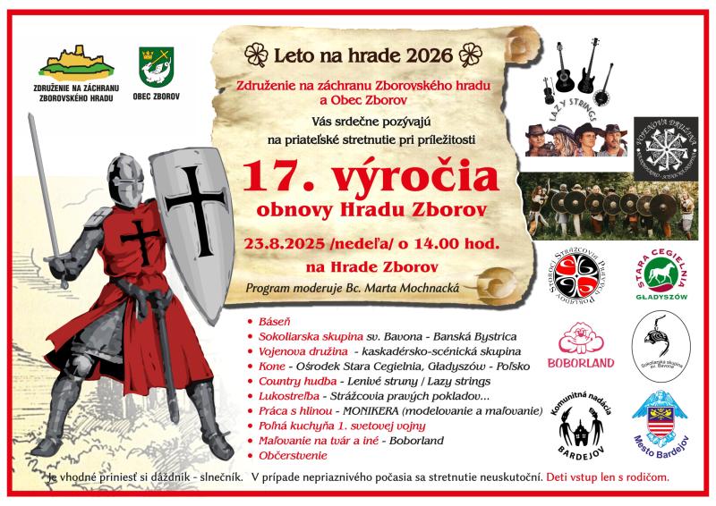 Hrad Zborov - pozvánka