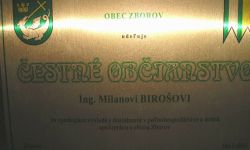 Udelenie čestného občianstva obce Zborov